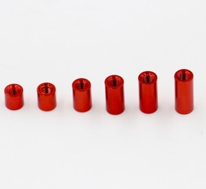 Aluminum cylindrical  red  nut_O
